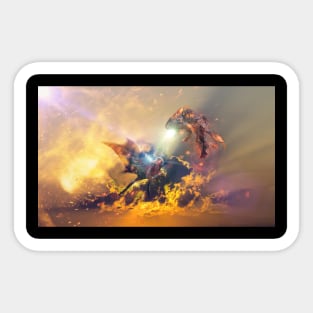 DRAGON FIGHT ART PRINTS Sticker